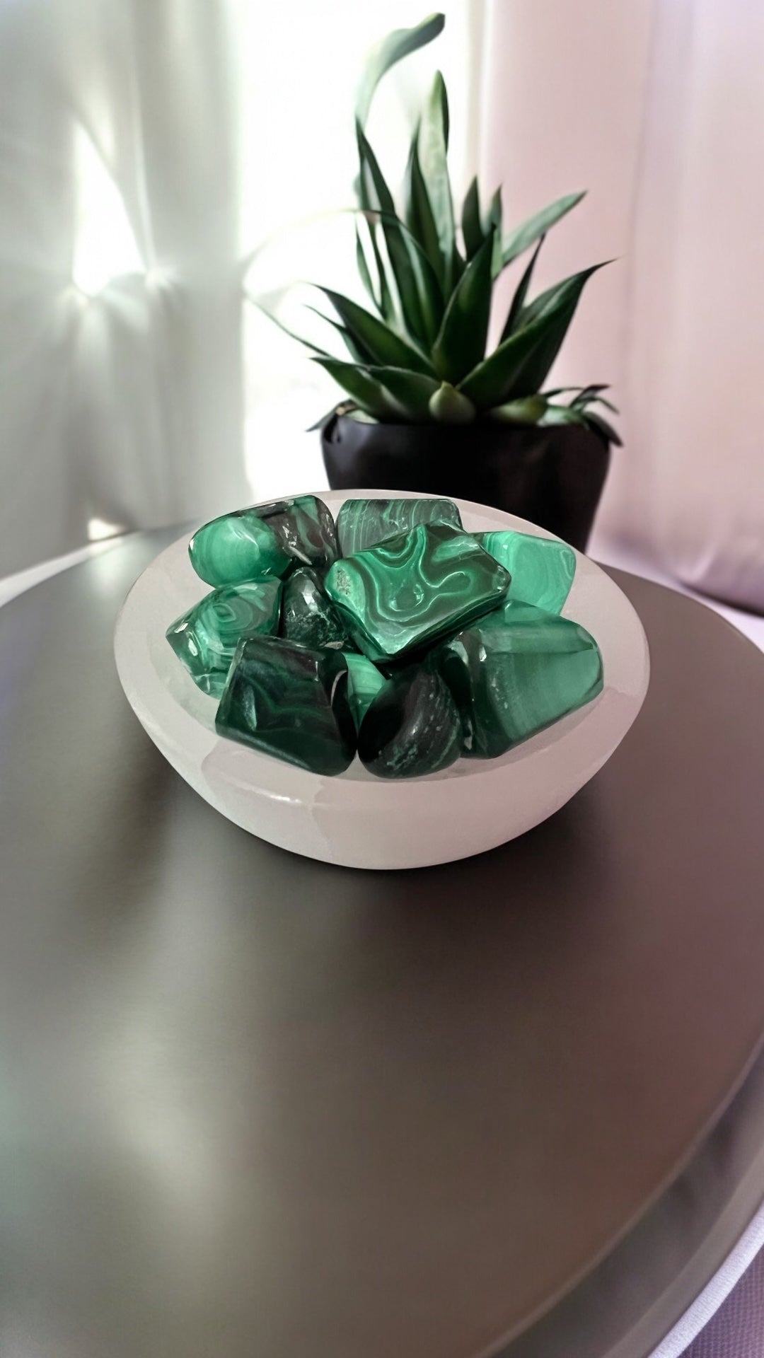 Malachite Tumbled Stone – Transformation & Financial Growth Crystal