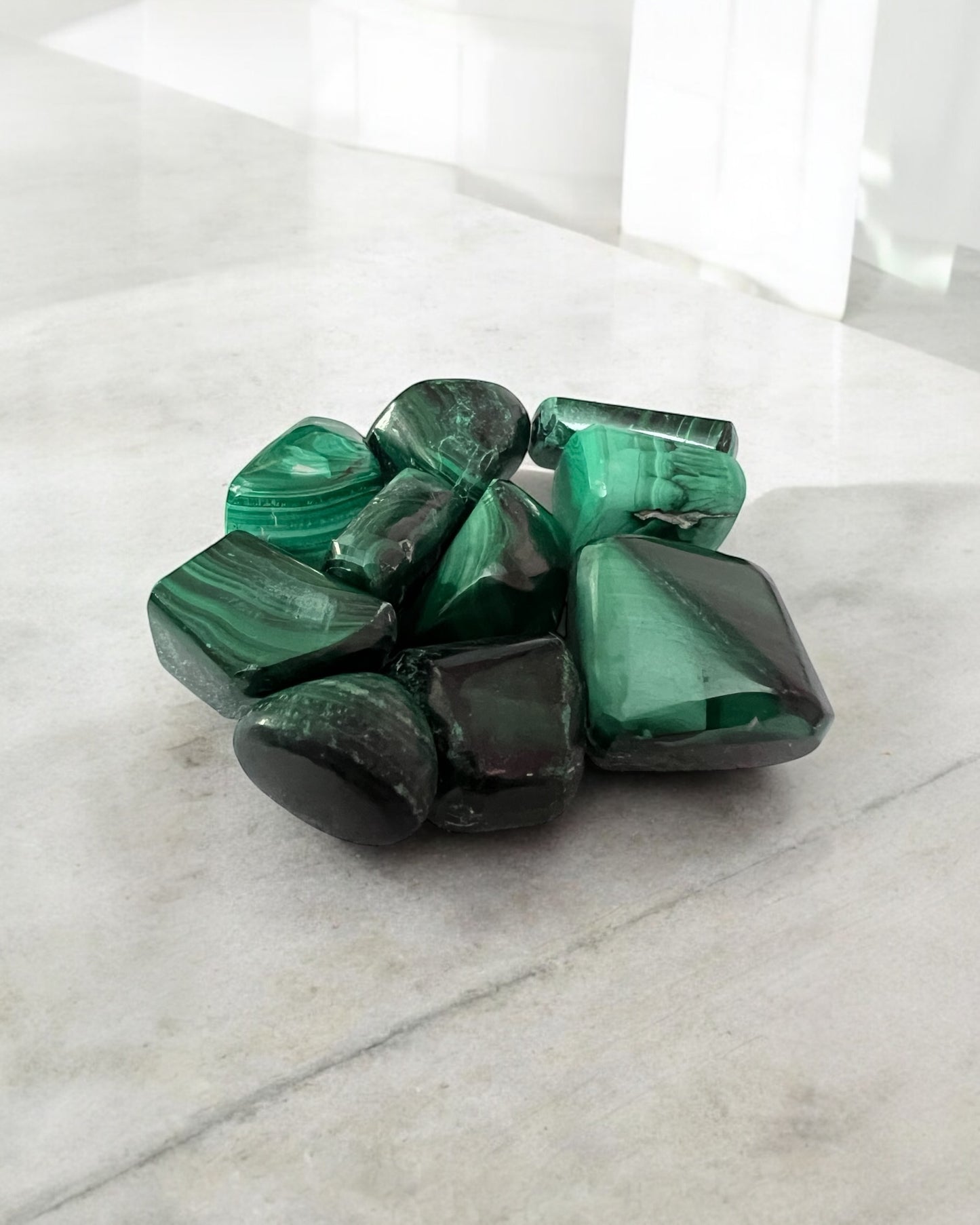Malachite Tumbled Stone – Transformation & Financial Growth Crystal