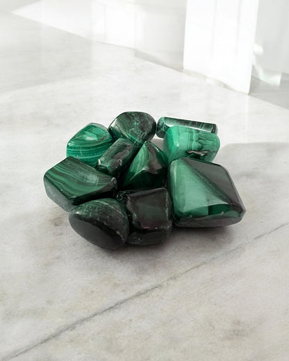 Malachite Tumbled Stone – Transformation & Financial Growth Crystal