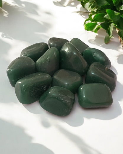 Green Jade Tumbled Stone – Harmony & Wealth Crystal