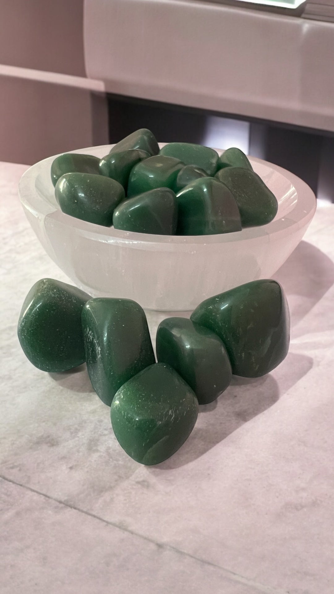 Green Jade Tumbled Stone – Harmony & Wealth Crystal