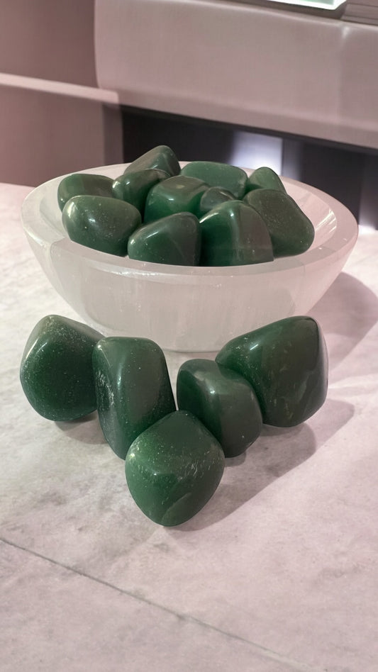 Green Jade Tumbled Stone – Harmony & Wealth Crystal