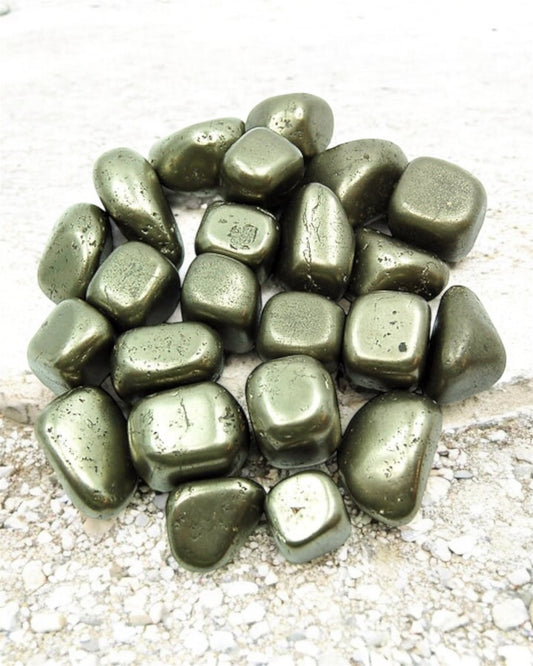 Pyrite Tumbled Stone – Wealth Magnet & Energy Shield